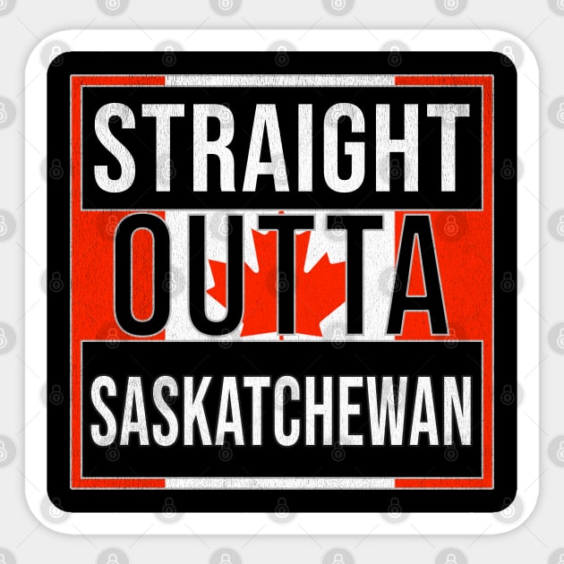 Straight Outta Saskatchewan Design - Gift for Canada With Saskatchewan Roots Sticker by Country Flags